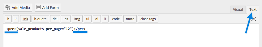 WooCommerce Shortcode Pre Tags