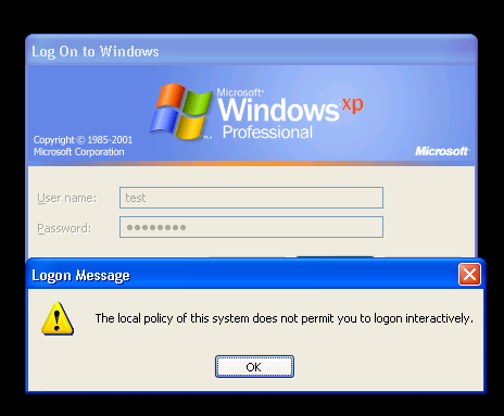 xp remote access message